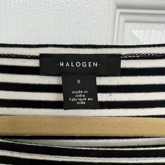 Halogen boat neck striped top. - Picture 2 of 4